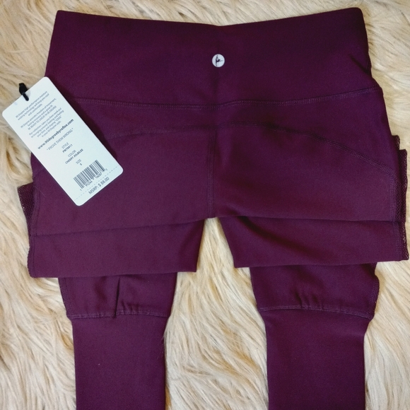 90 Degree by Reflex Ribbed Mesh Contrast Leggings - Picture 6 of 6